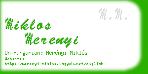 miklos merenyi business card